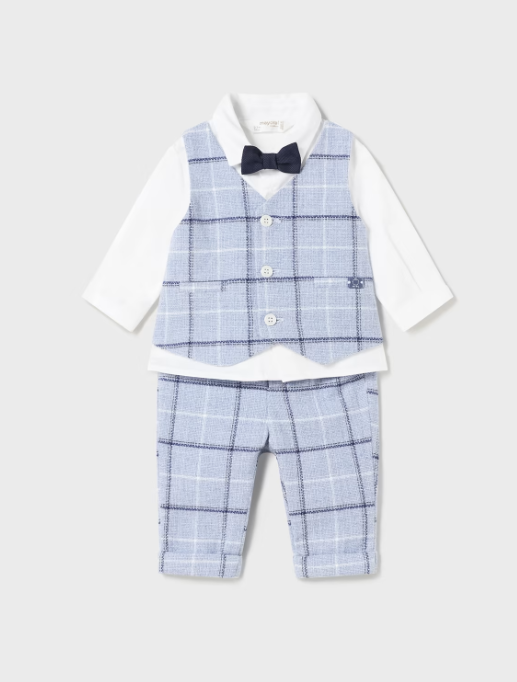 Mayoral compleu baieti 3 piese elegant 0-18 luni Celeste