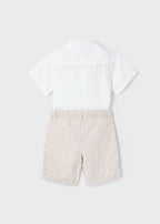 Mayoral compleu baieti de vara casual 2 piese 5-10 ani Crema