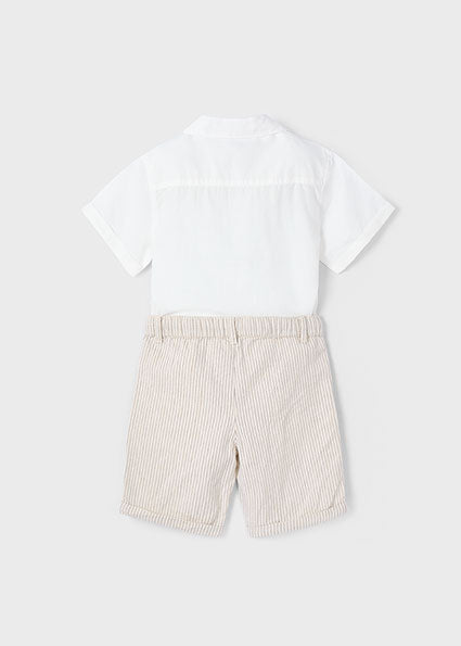 Mayoral compleu baieti de vara casual 2 piese 5-10 ani Crema
