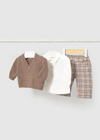 Mayoral compleu baieti 3 piese elegant 0-18 luni Brownie vigore