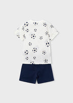 Mayoral compleu baieti vara 2 piese 5-10 ani Navy blue cu mingi