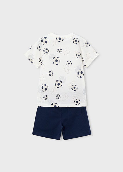 Mayoral compleu baieti vara 2 piese 5-10 ani Navy blue cu mingi