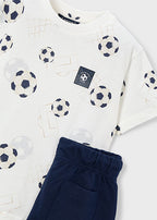 Mayoral compleu baieti vara 2 piese 5-10 ani Navy blue cu mingi