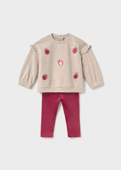 Mayoral compleu fete 2 piese set hanorac si colanti catifea 12-48 luni Framboise
