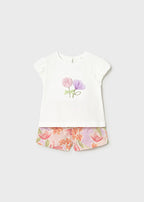 Mayoral compleu fete 2 piese cu bermude 12-48 luni Blossom cu flori