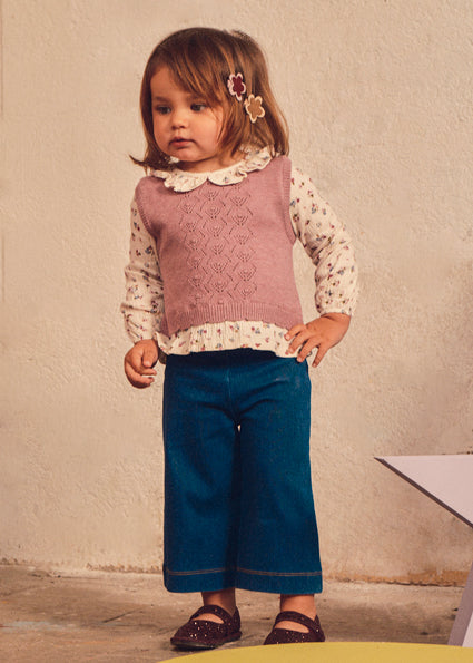 Mayoral compleu fete 2 piese cu blugi 12-48 luni Violet mixat