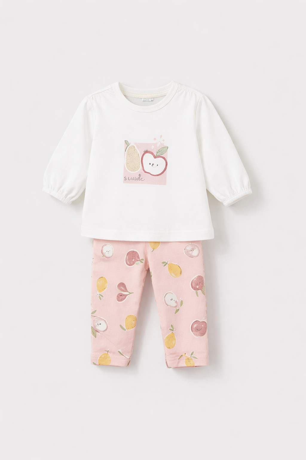 Mayoral compleu fete 2 piese cu colanti 0-18 luni Alb-Rose cu fructe Imagine principală a produsului