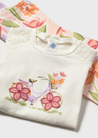 Mayoral compleu fete 2 piese cu colanti 12-48 luni Blossom cu flori