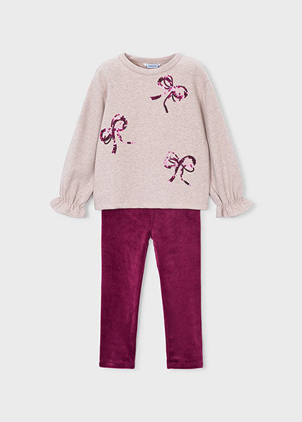 Mayoral compleu fete 2 piese cu colanti 5-10 ani Framboise cu findite