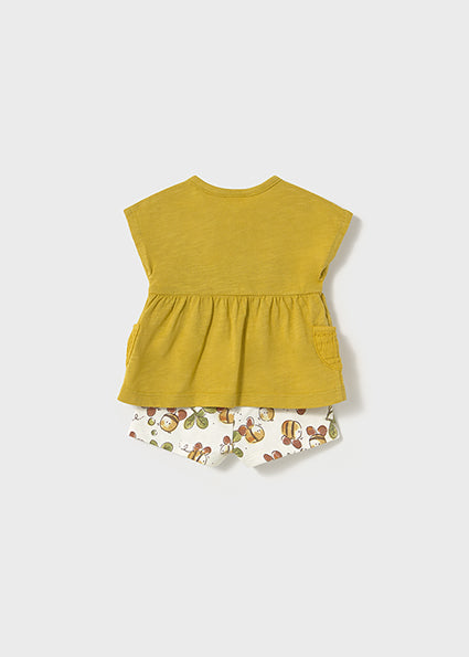 Mayoral compleu fete 2 piese cu flori 0-18 luni Olive-Ceramica