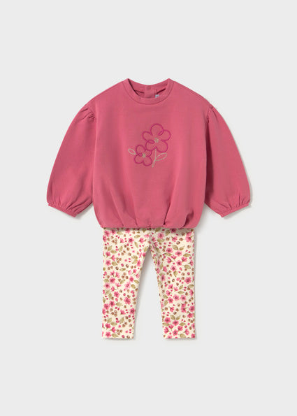 Mayoral compleu fete 2 piese cu leggings 12-48 luni Dulce cu floricele