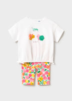 Mayoral compleu fete 2 piese de vara cu imprimeu 12-48 luni Hibisco cu flori