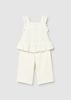 Mayoral compleu fete 2 piese cu pantaloni lungi 12-48 luni Off-white