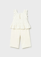 Mayoral compleu fete 2 piese cu pantaloni lungi 12-48 luni Off-white