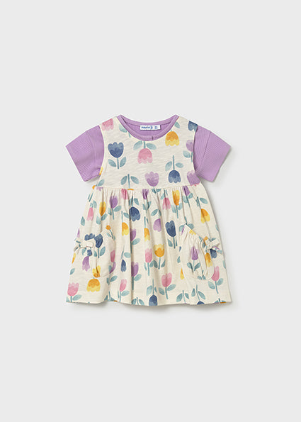 Mayoral compleu fete 2 piese rochita si tricou 12-48 luni Lilac