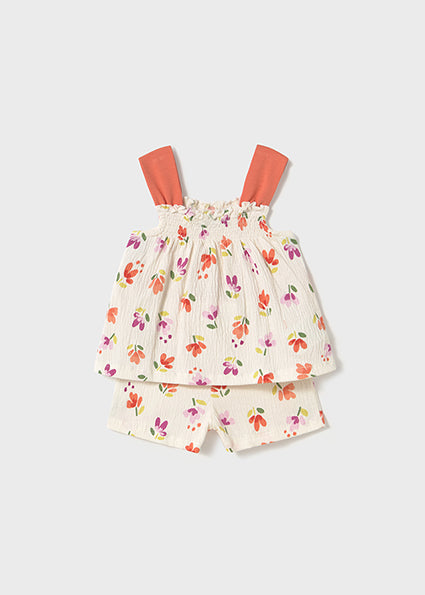 Mayoral compleu  fete 2 piese short si tricou 12-48 luni Portocaliu morcov