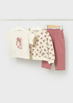 Mayoral compleu fete 3 piese 12-48 luni Blush cu cirese