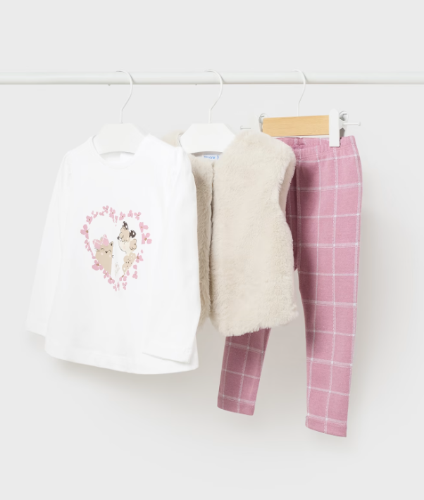 Mayoral compleu fete 3 piese cu vesta blanita 12-36 luni, Blush Imagine principală a produsului