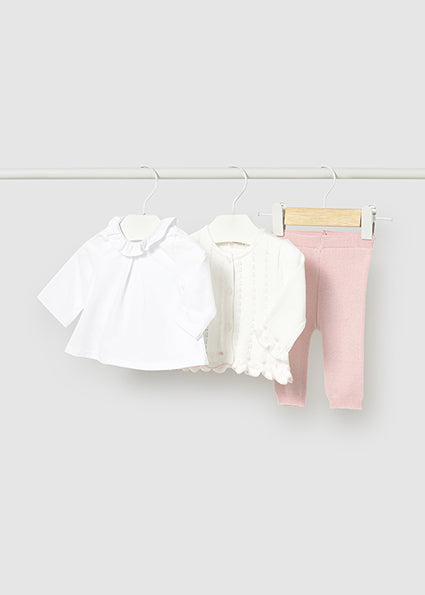 Mayoral compleu fete 3 piese cu pantaloni lungi 0-6 luni Cuartz