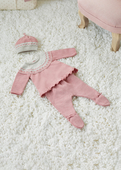 Mayoral compleu fete 3 piese tricot bumbac BCI 0-18 luni Quartza vigore