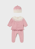 Mayoral compleu fete 3 piese tricot bumbac BCI 0-18 luni Quartza vigore
