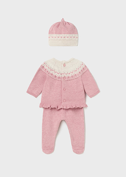 Mayoral compleu fete 3 piese tricot bumbac BCI 0-18 luni Quartza vigore