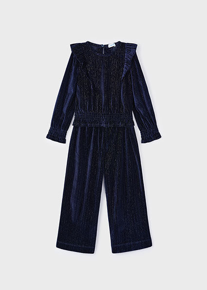 Mayoral compleu fete catifea 4-9 ani Navy blue Imagine principală a produsului