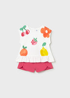 Mayoral compleu fete de vara 2 piese cu imprimeu fructe 12-48 luni Hibisco