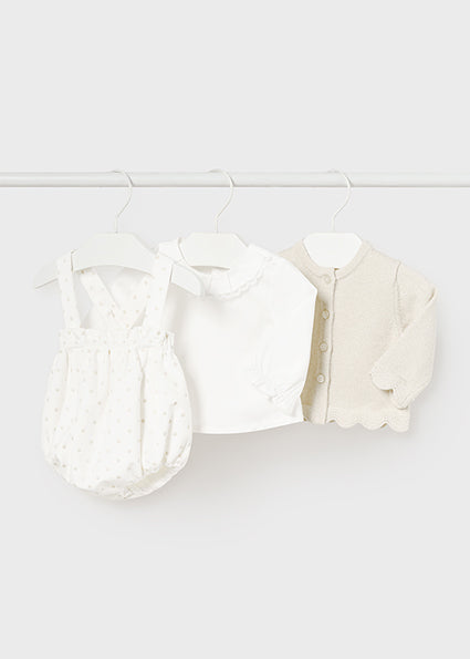 Mayoral compleu fete elegant din 3 piese 0-18 luni, Off-white Imagine principală a produsului