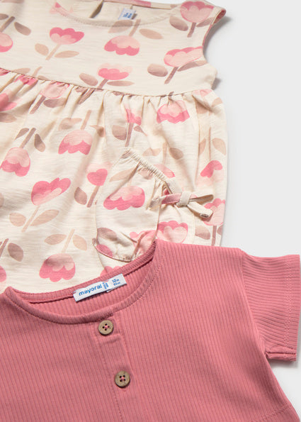 Mayoral compleu fete 2 piese rochita si tricou 12-48 luni Blush