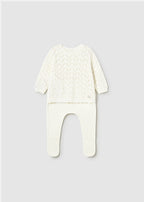 Mayoral compleu fete 2 piese tricot cu pantaloni cu botosei 0-18 luni Ceramica