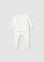 Mayoral compleu fete 2 piese tricot cu pantaloni cu botosei 0-18 luni Ceramica