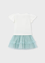 Mayoral compleu fete vara 2 piese cu fusta tul 5-10 ani Lago