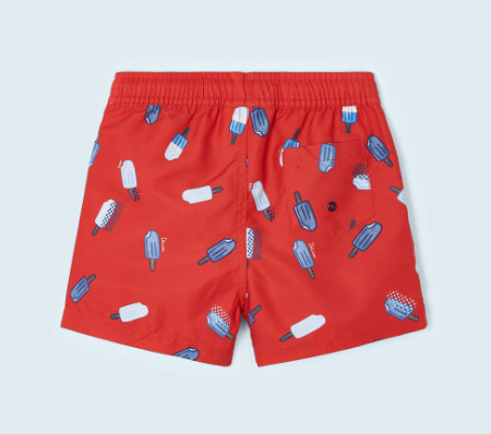 Mayoral costum de baie baieti tip bermude 2-9 ani, Rosu cu inghetata Imagine secundară a produsului