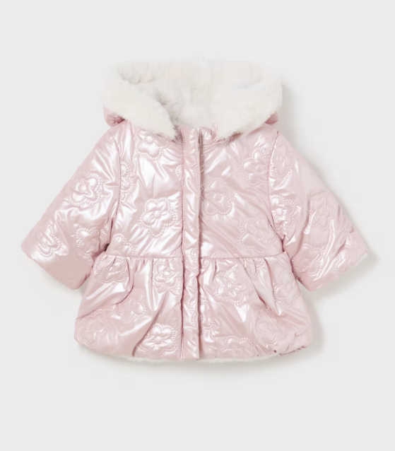 Mayoral geaca fete reversibila cu blanita 0-18 luni Roz baby