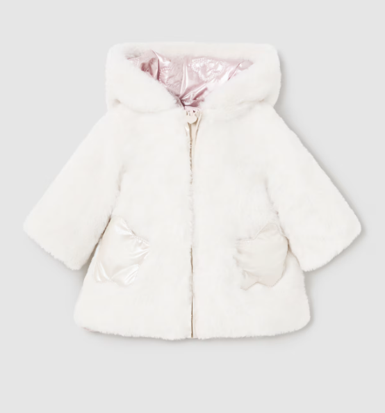 Mayoral geaca fete reversibila cu blanita 0-18 luni Roz baby