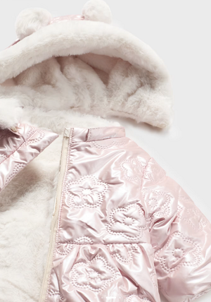 Mayoral geaca fete reversibila cu blanita 0-18 luni Roz baby