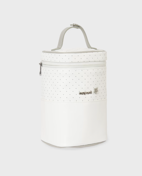 Mayoral geanta termoizolanta cu  buline 0m+ Off-white