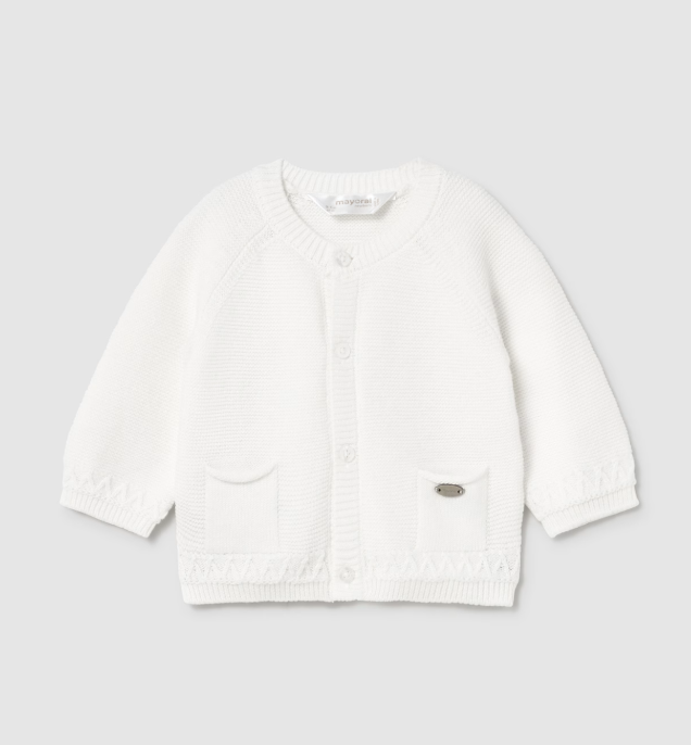 Mayoral jacheta tip cardigan baieti 0-18 luni Off-white