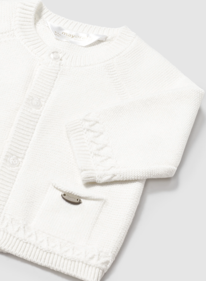 Mayoral jacheta tip cardigan baieti 0-18 luni Off-white