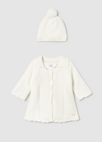 Mayoral palton fete din tricot cu caciulita 0-18 luni Off-white