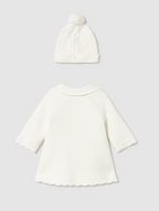 Mayoral palton fete din tricot cu caciulita 0-18 luni Off-white