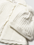 Mayoral palton fete din tricot cu caciulita 0-18 luni Off-white