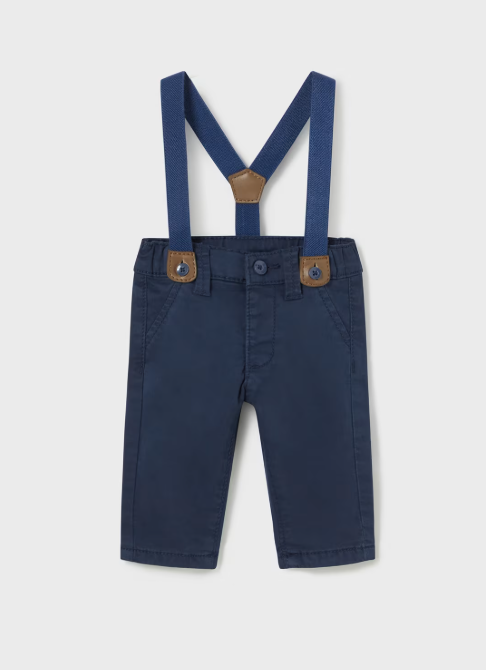 Mayoral pantalon baieti cu bretele 0-18 luni Blueberry