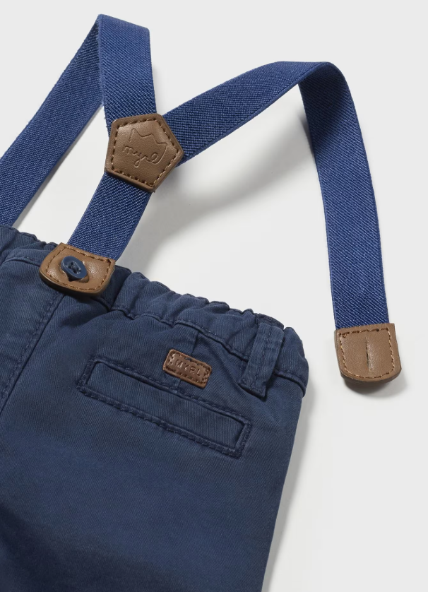 Mayoral pantalon baieti cu bretele 0-18 luni Blueberry
