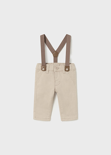 Mayoral pantalon baieti cu bretele 0-18 luni Maro nuca