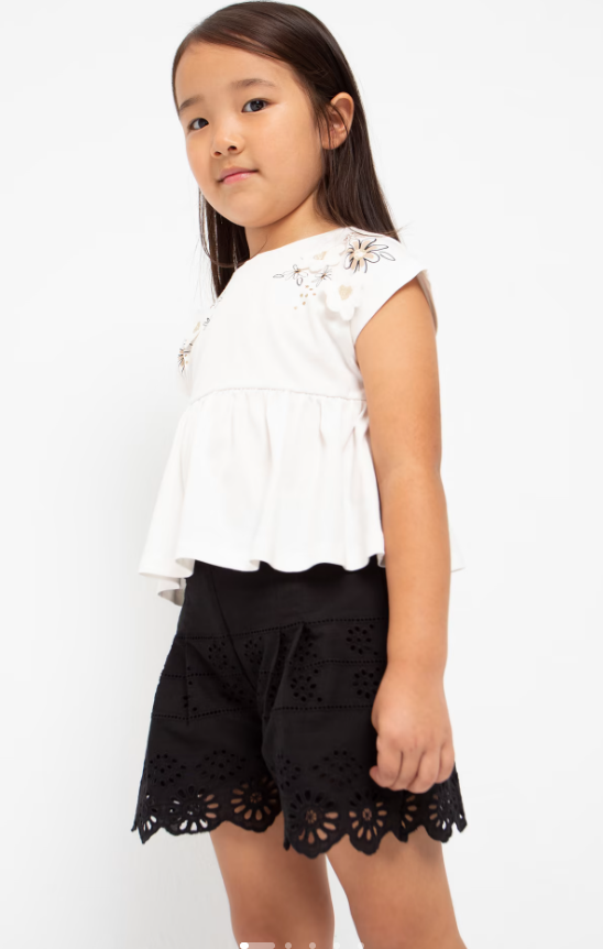 Mayoral pantalon fete scurt cu motiv perforat 4-9 ani
