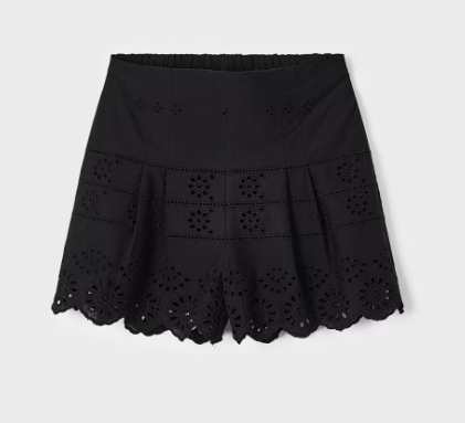 Mayoral pantalon fete scurt cu motiv perforat 4-9 ani, Negru Imagine principală a produsului