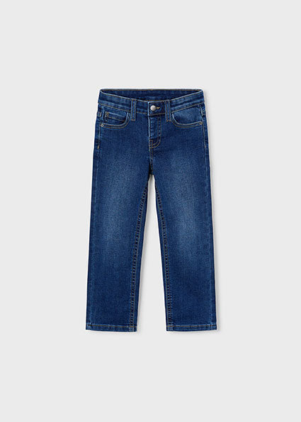 Mayoral pantaloni baieti denim stramti basic 5-10 ani Denim inchis