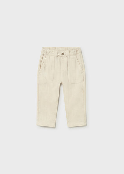 Mayoral pantalon baieti lung bambula 12-48 Ecru Imagine principală a produsului